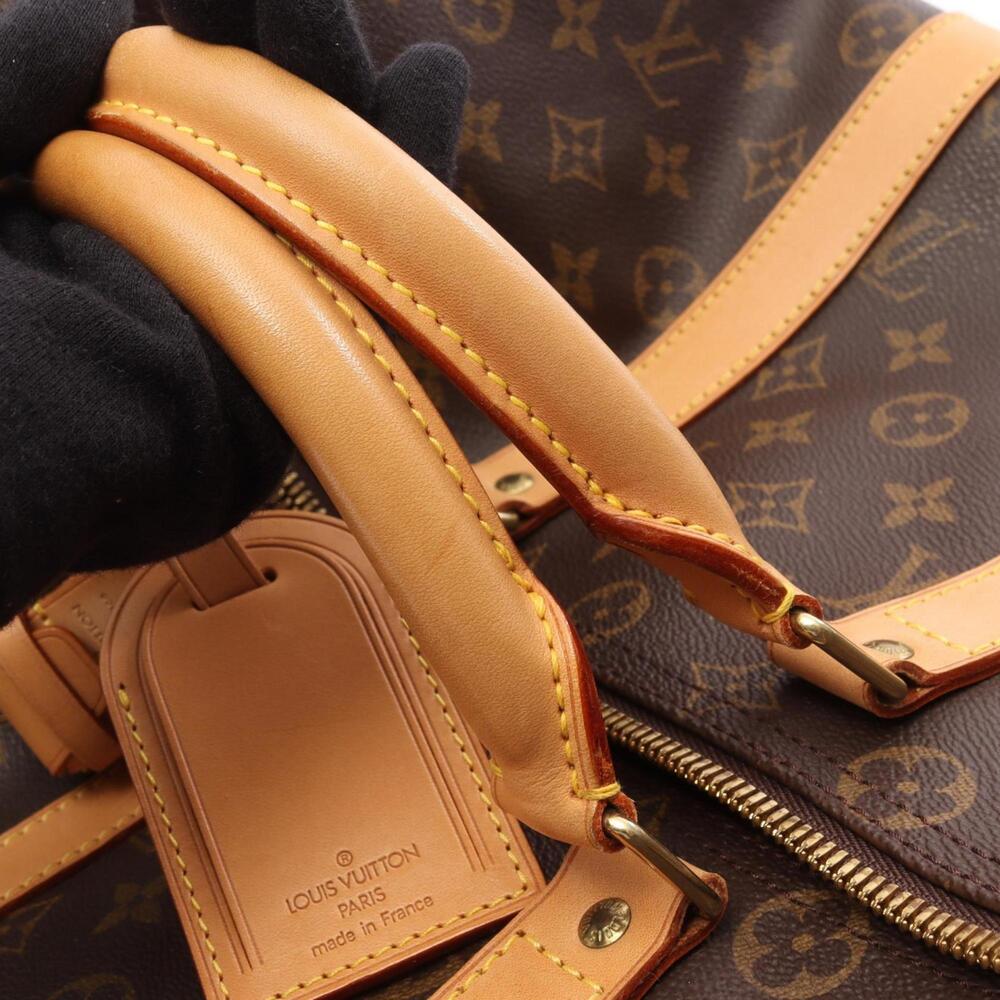 LOUIS VUITTON Brown Monogram Leather Keepall 45 Boston Bag - Picture 12 of 14